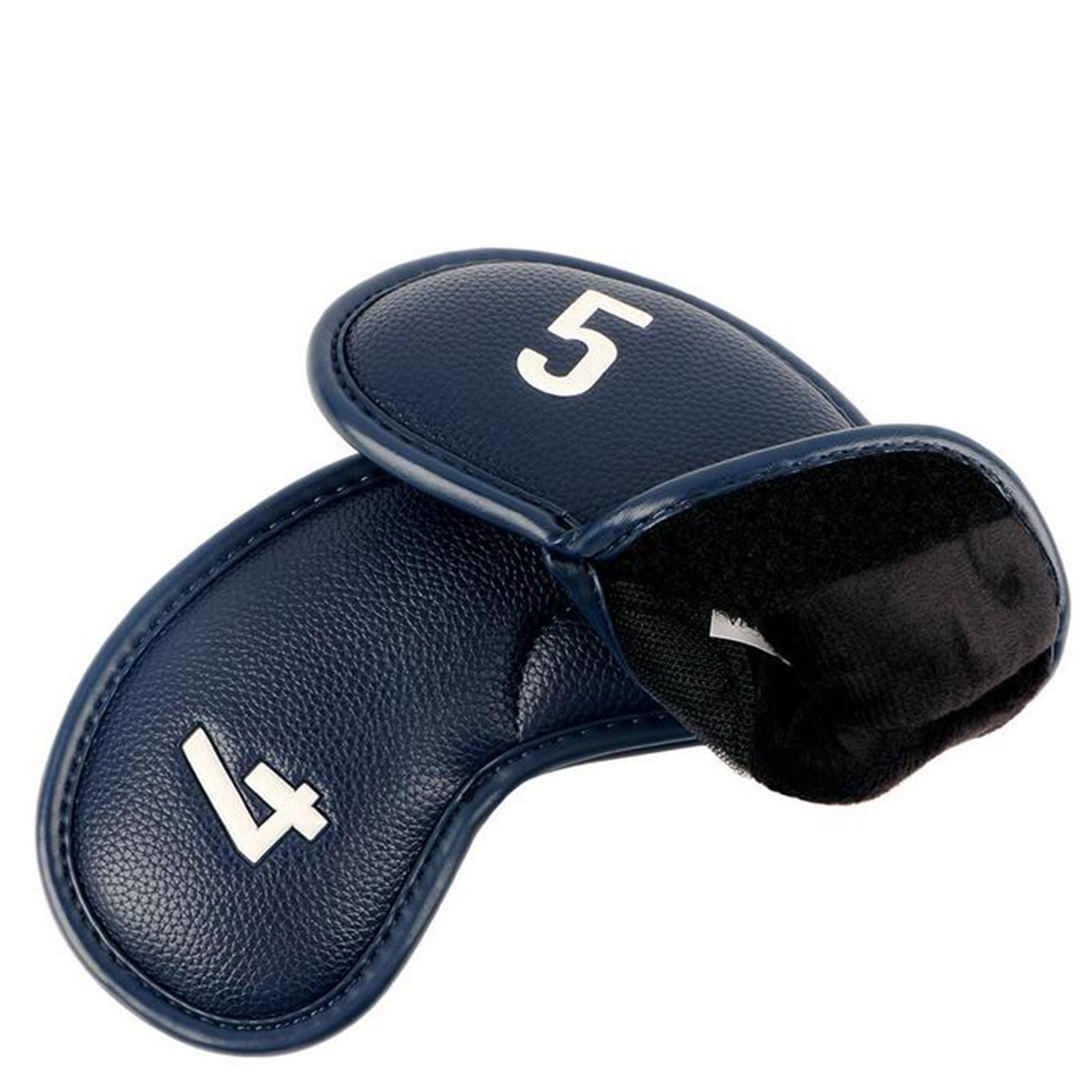 9Pcs Golf Iron Covers Set Golf Club Headcovers PU Leather Embroidered Number Protective Cover Golf Clubs Case Protector for Beginner Golfers