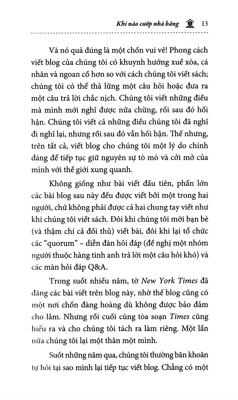 Khi Nào Cướp Nhà Băng - Những Nhà Kinh Tế Học Hài Hước Nhìn Thế Giới Như Thế Nào