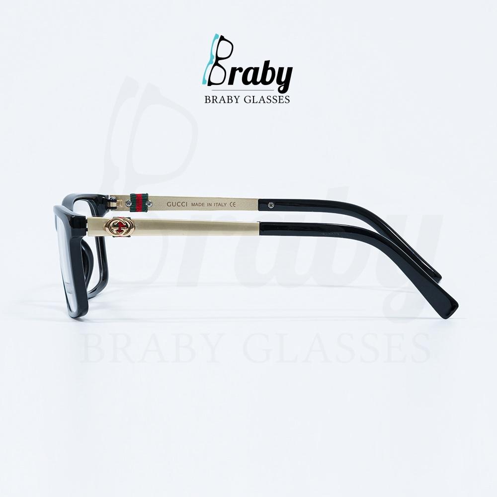 Gọng kính  kính cận mắt vuông GC thời trang nam nữ Braby kim loại kết hợp nhựa cao cấp kiểu dáng sành điệu MK52