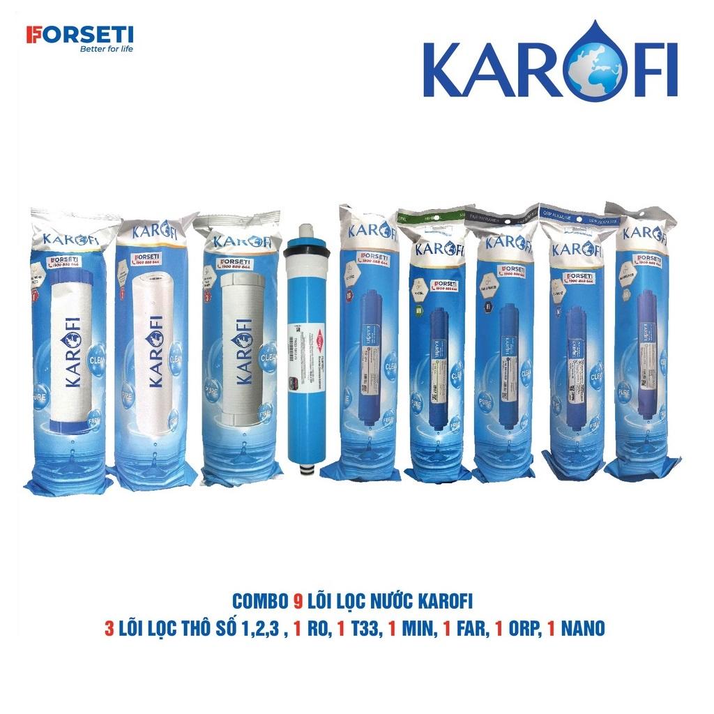 Combo 9 lõi lọc nước Karofi chính hãng dùng cho máy lọc nước Karofi K9I-1A - Hàng Chính Hãng