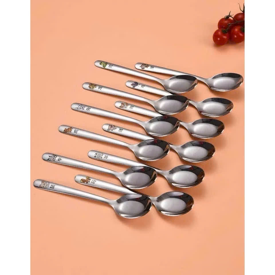 Bát Inox Kèm Thìa Chống Nóng Dày Dặn Cho Bé Ăn Dặm In Hình Con Vật Ngộ Nghĩnh - HÀNG CHÍNH HÃNG MINIIN