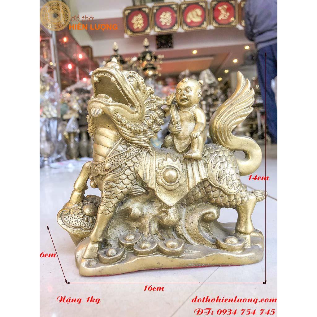 Đôi Kì Lân Đứng Gậy Như Ý Cõng Trẻ