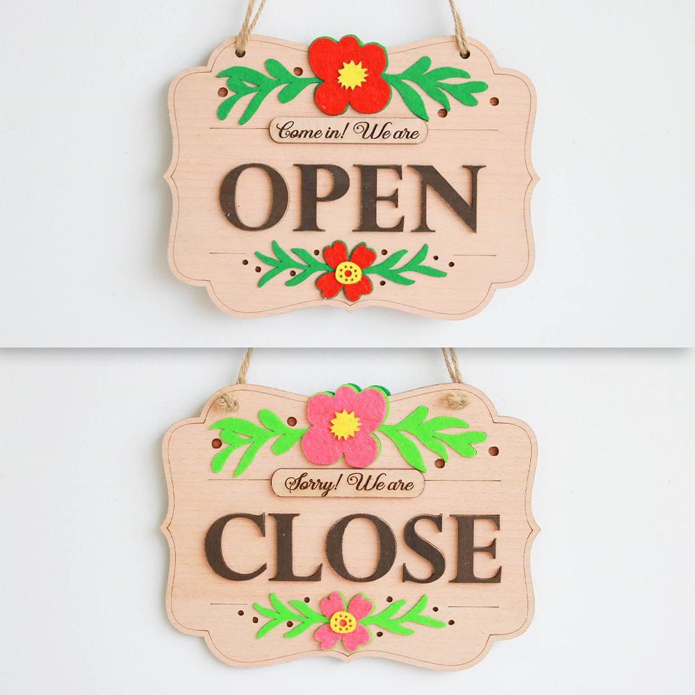 Bảng gỗ OPEN CLOSE 2 mặt nhiều mẫu