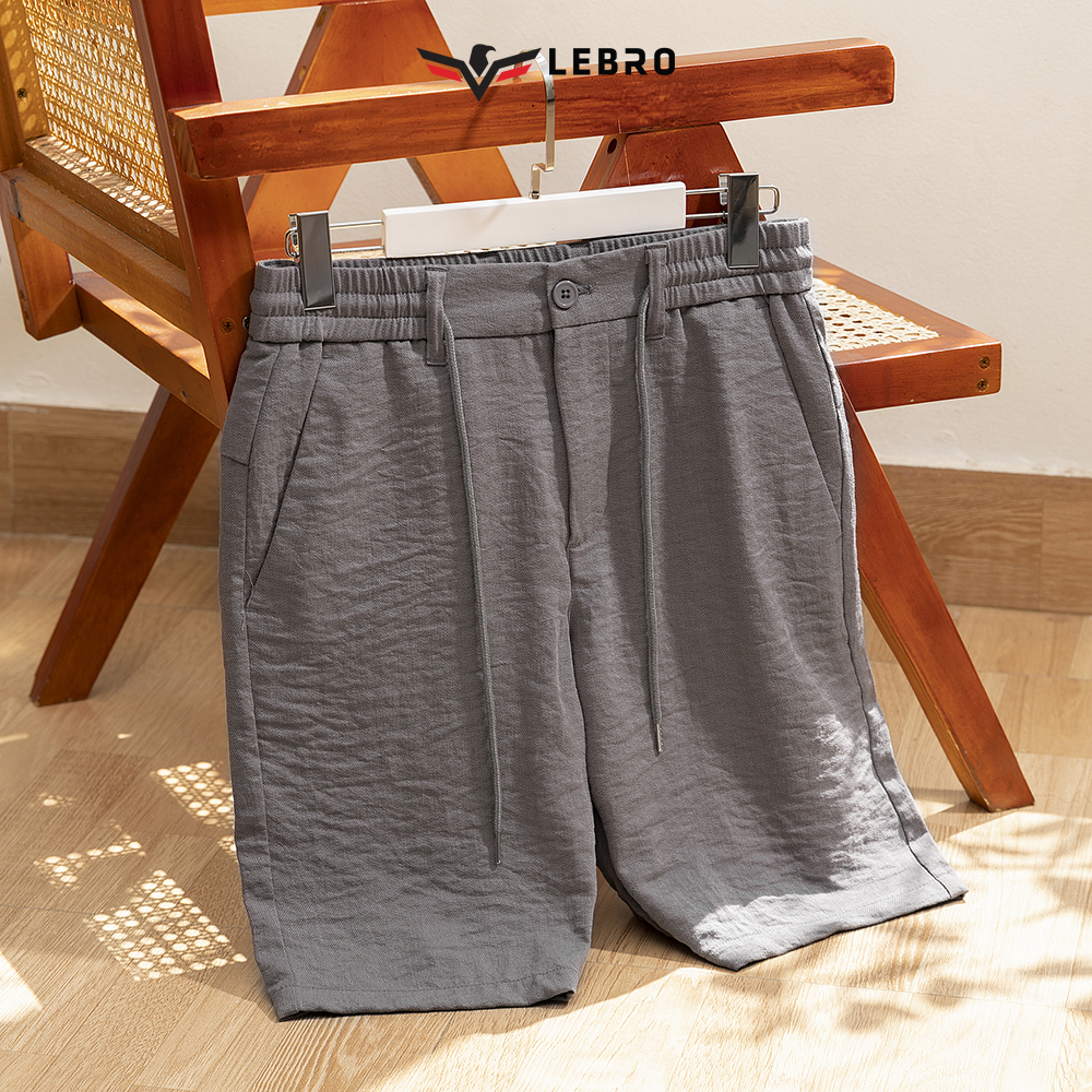Quần đũi short nam, quần đùi đũi nam, quần sooc đũi nam chất liệu Linen cao cấp chất liệu thoáng mát LEBRO QSD23-01