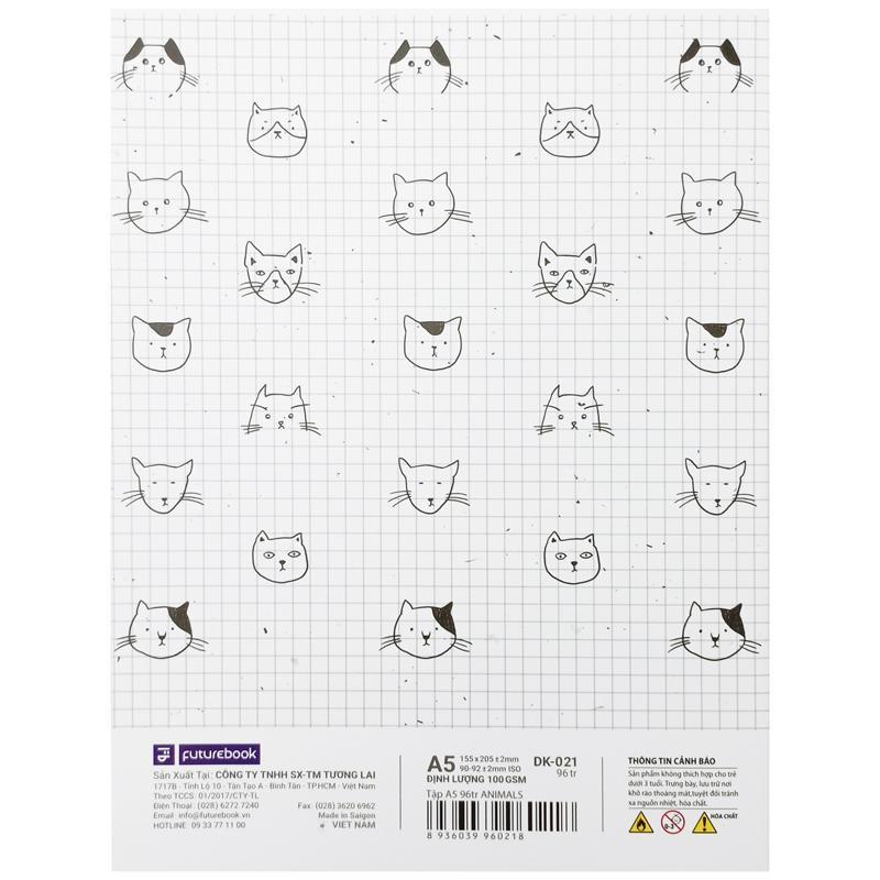 [MUA 5 TẶNG 1] Tập Học Sinh Animals A5 - 4 Ô Ly - 96 Trang 100gsm - futurebook DK021 (Mẫu Bìa Giao Ngẫu Nhiên)