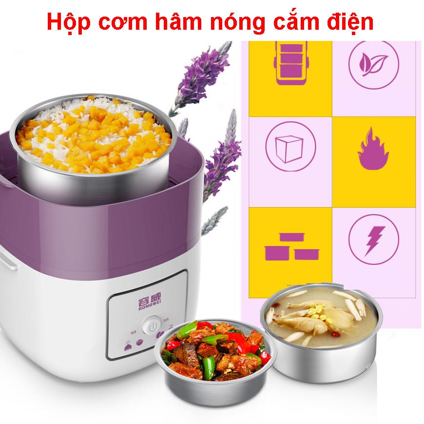 Cặp Lồng Cắm Điện, Nồi Ủ Cơm Văn Phòng,Hộp Đựng Giữ Nhiệt Đa,Hộp Nấu Và Hâm Nóng Thức Ăn Đa Năng