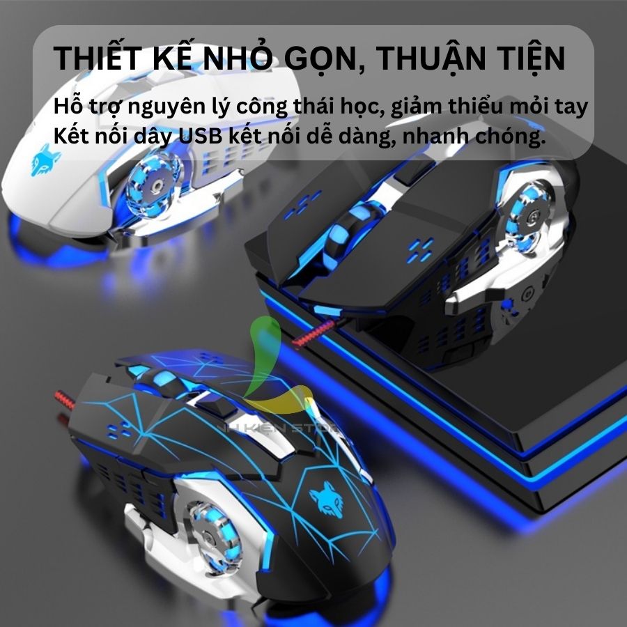 Chuột máy tính XUNFOX H3 - Chuột gaming giá rẻ có dây cắm USB tích hợp hiệu ứng ánh sáng nhiều màu sắc - Hàng nhập khẩu