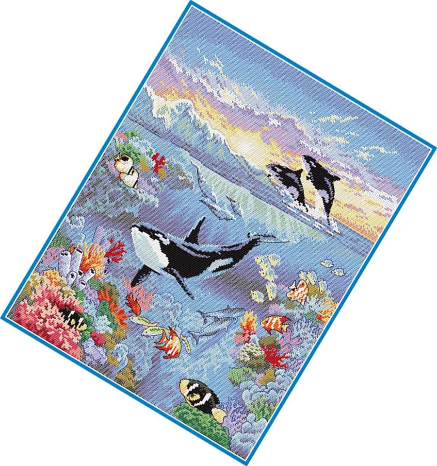 Thế Giới Đại Dương Đóng Dấu Chéo Nữ Thời Trang Bộ Dụng Cụ dùng cho Trẻ Em Thêu 11 Tính