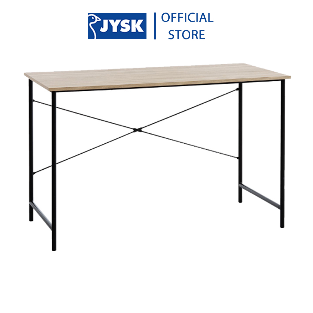 Bàn làm việc JYSK Vandborg gỗ công nghiệp khung kim loại xám/đen 120x75x60cm