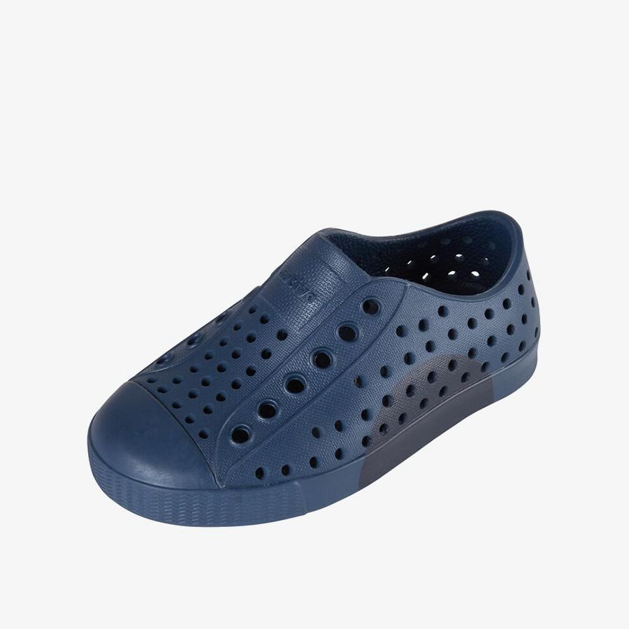 Giày Lười Bé Trai NATIVE Jefferson Block Junior - Frontier Blue/ Frontier Blue/ Insight Circle - 34.5