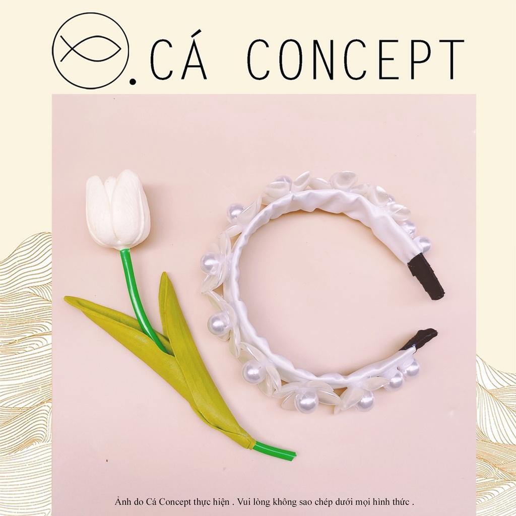 Cài tóc hoa trắng CÁ CONCEPT phụ kiện cưới cao cấp nàng thơ