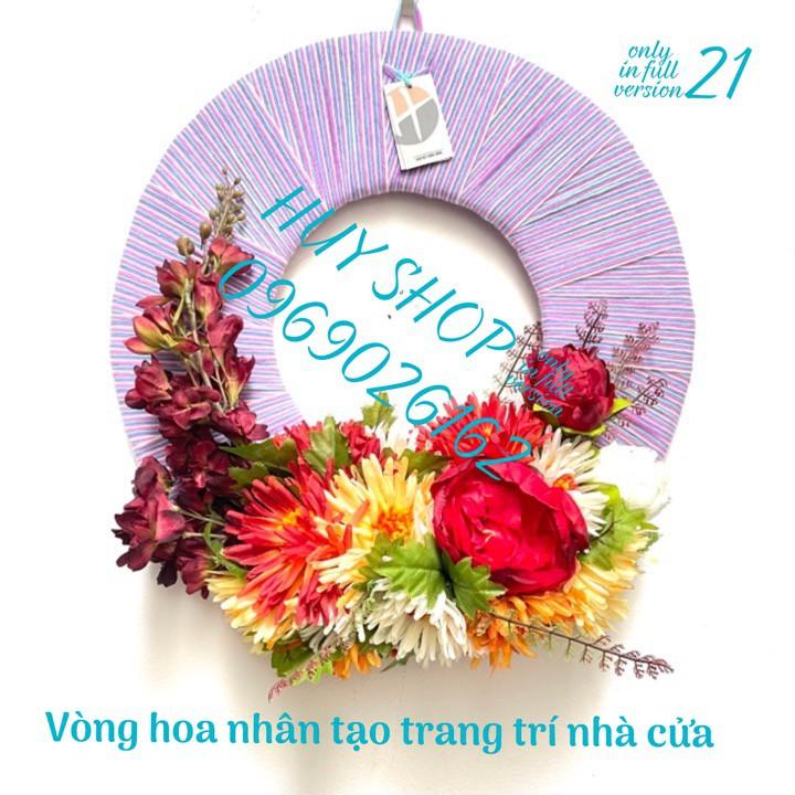 VÒNG HOA NHÂN TẠO TRANG TRÍ TREO TƯỜNG 40CM 17-23