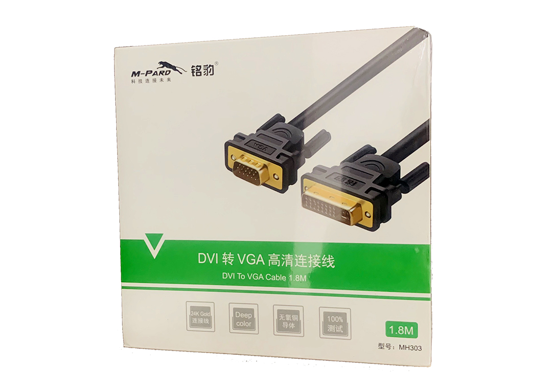 Cáp chuyển DVI (24+1) ra VGA (màn hình cổng VGA) dài 1.8m M-Pard MH303 - Hàng nhập khẩu