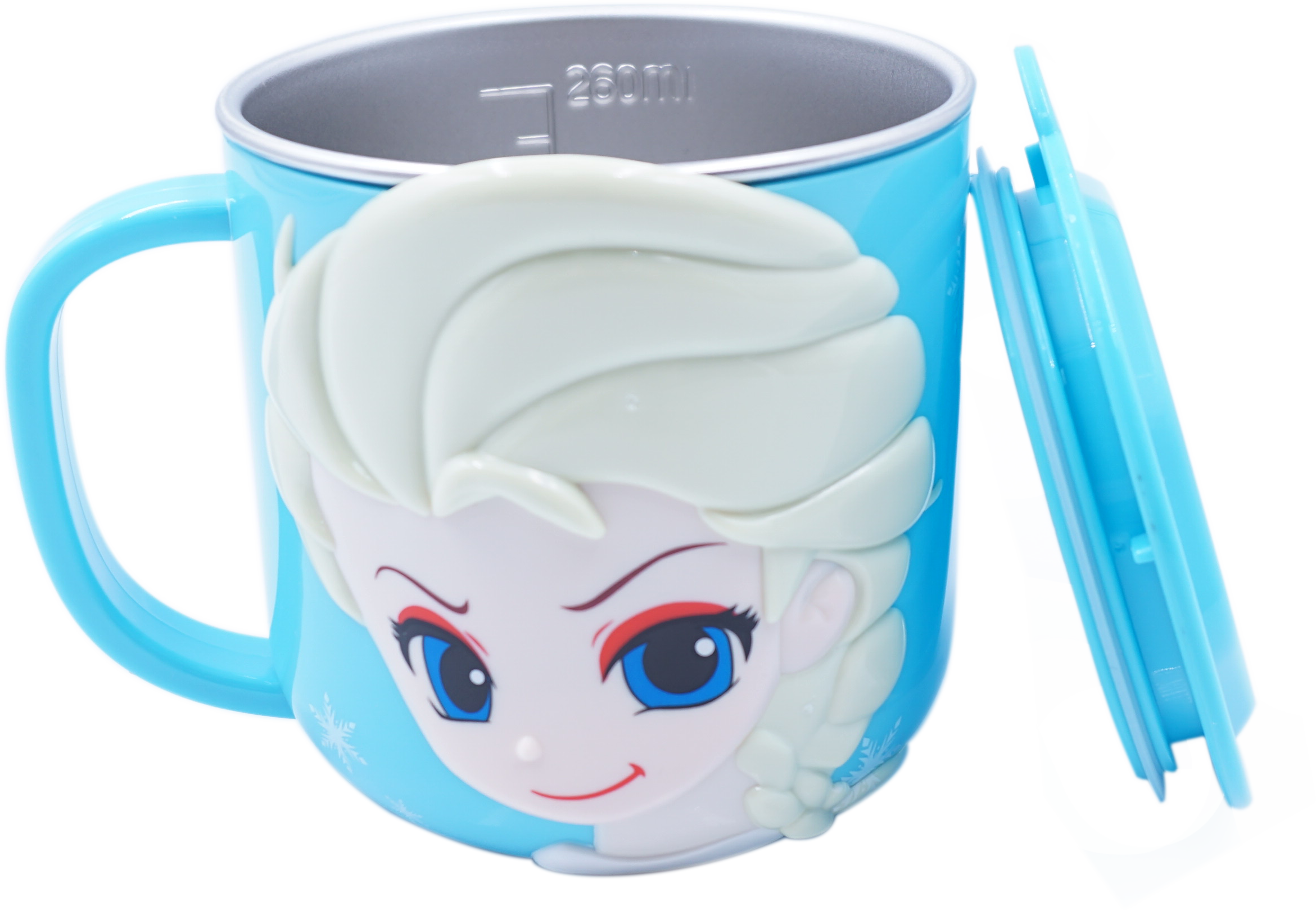 Ly cốc giữ nhiệt Disney hình Frozen Elsa có nắp và quai cầm cho bé - 260ml