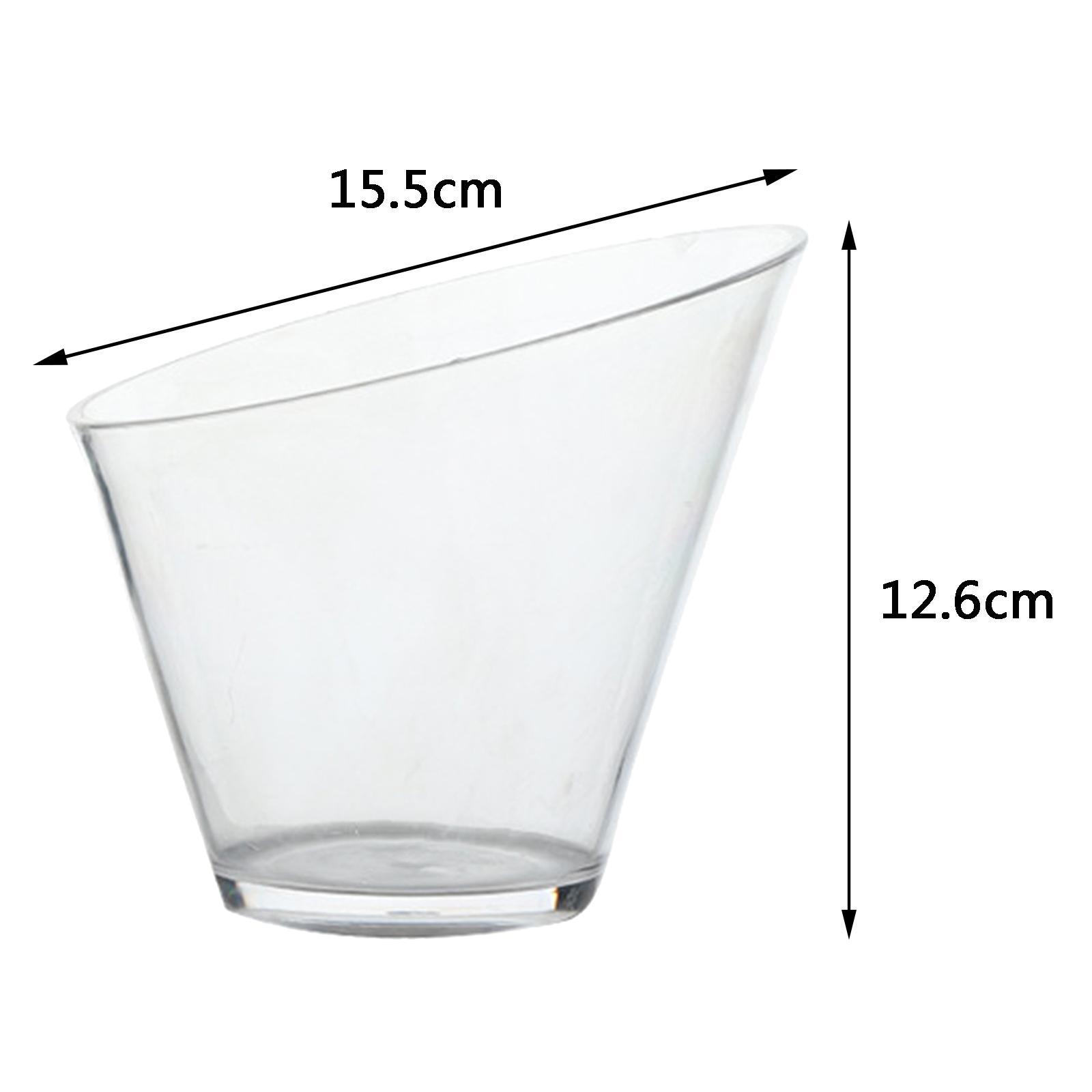 2x Clear Acrylic Salad Bowl Angled Light Weight for Appetizer Family Party