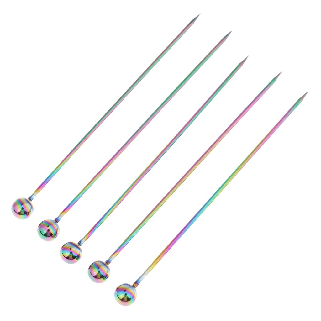 5Pcs/set Stainless Steel Cocktail Picks Cocktail Fruit Sticks Bar Tools for Bar Dringks Home Party Decor