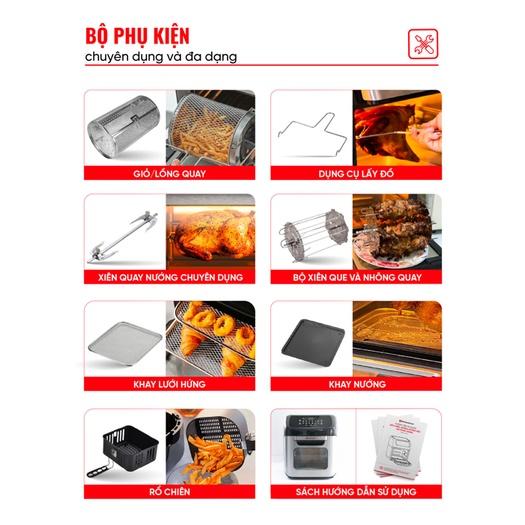 HÀNG NHẬP KHẨU CHÍNH HÃNG -NỒI CHIÊN, NƯỚNG KHÔNG DẦU AIR FRYER OVENS DUNG TÍCH 12L - 002776