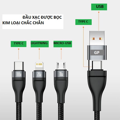 CÁP XẠC NHANH ĐA NĂNG 3 TRONG 2