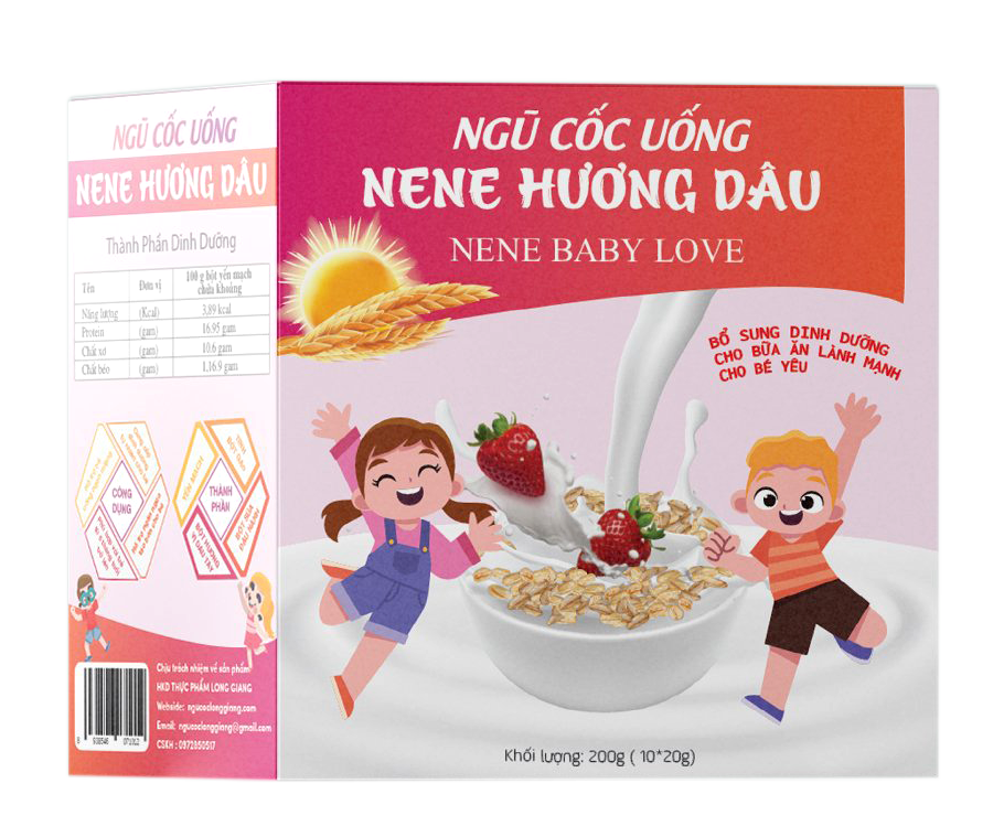 Ngũ Cốc Long Giang -Ngũ Cốc Uống Nene Hương Dâu