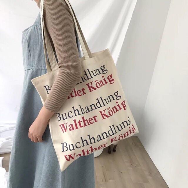 TÚI TOTE VẢI TÚI TOTE TRẮNG NGÀ VINTAGE ULZZANG STYLE HÀN QUỐC CỰC XINH DỄ PHỐI ĐỒ