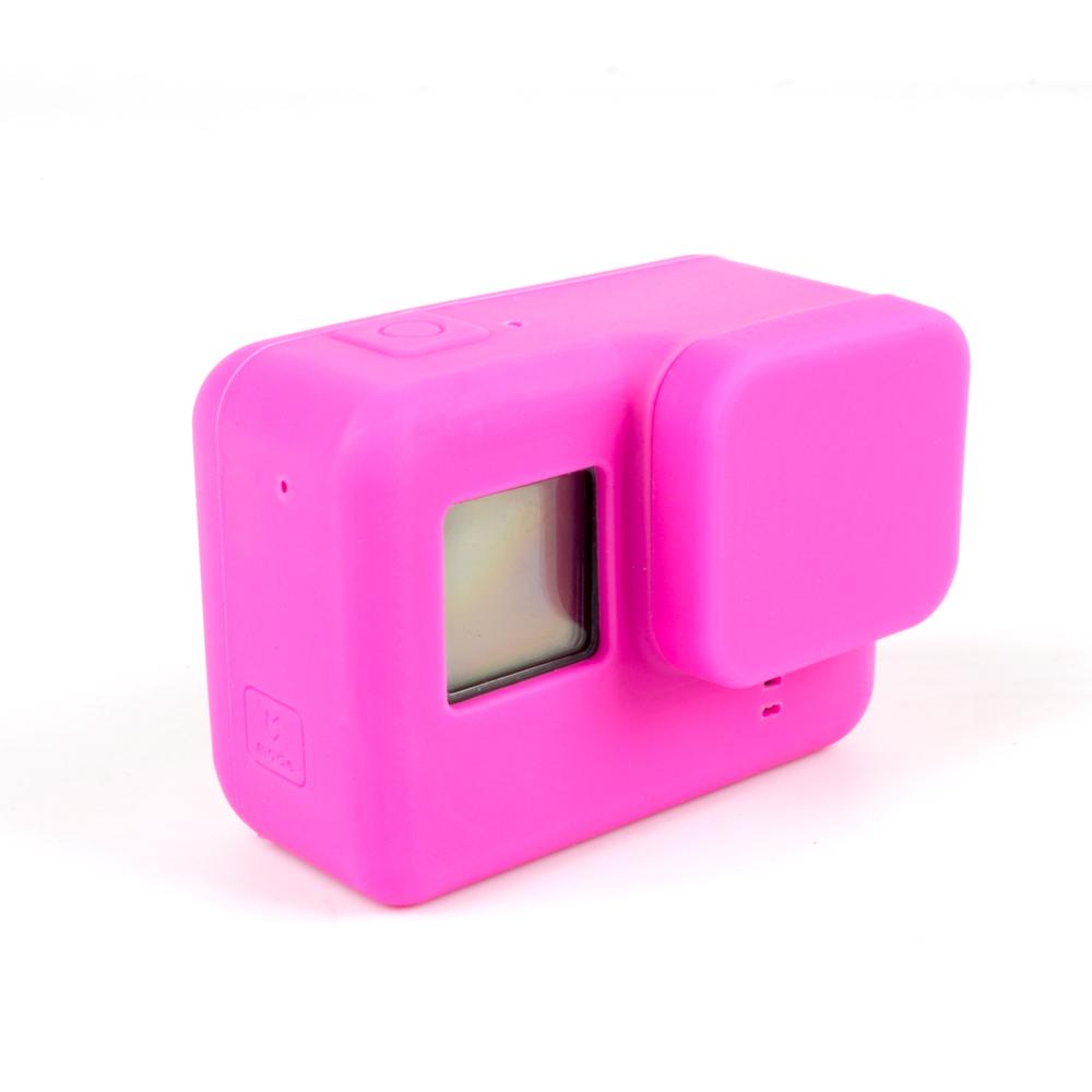 Soft Silicone Protective Housing Case + Lens Cap Cover For GoPro Hero 5