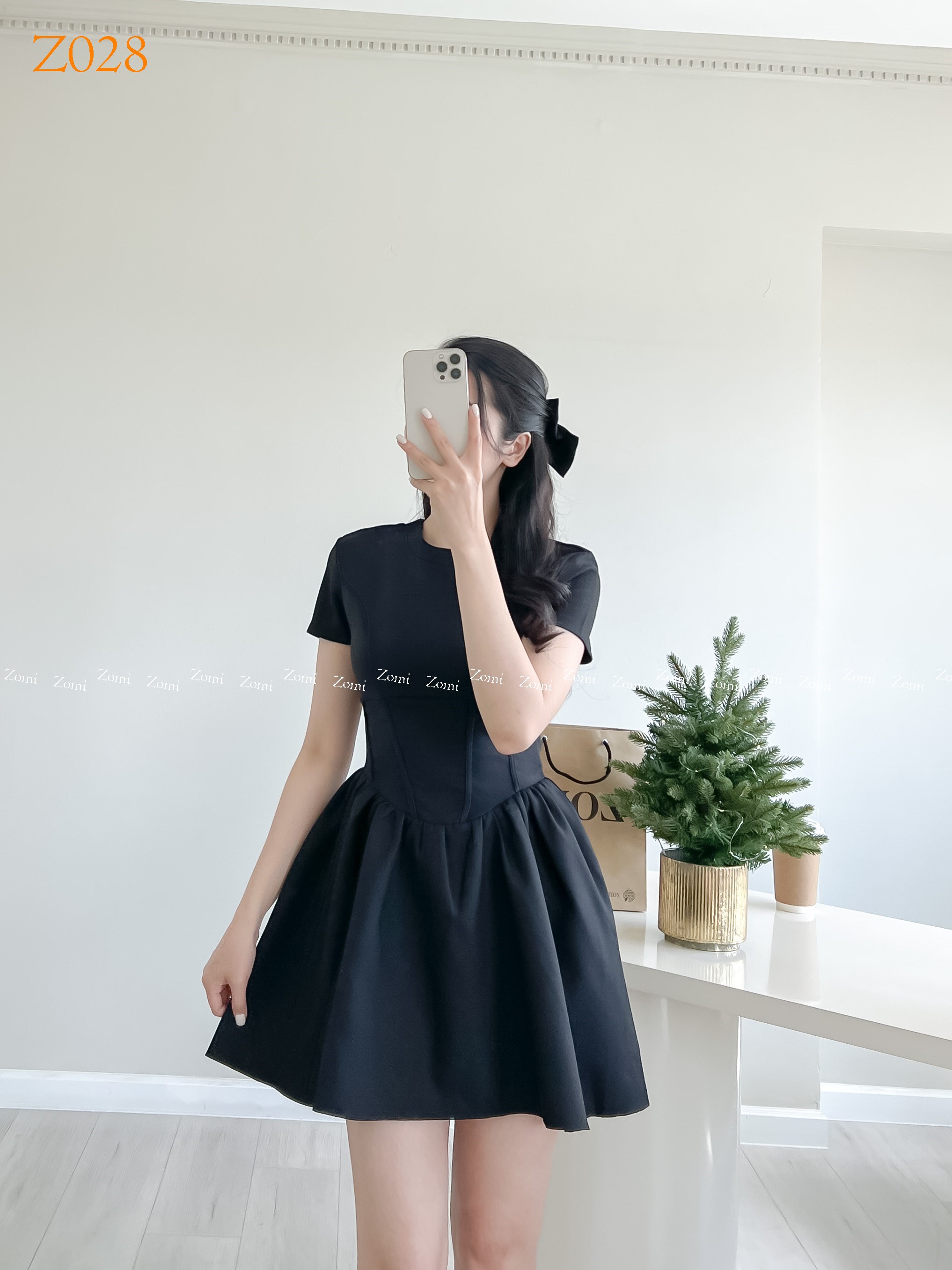 Đầm xoè nhấn eo tôn dáng xinh xắn thiết kế ZOMI Z028