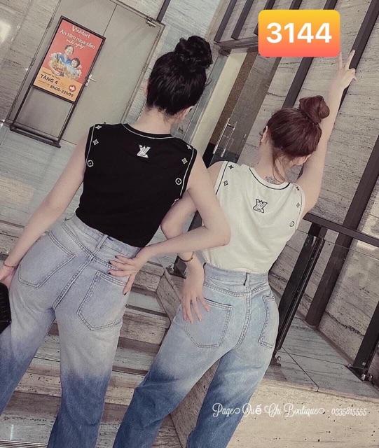 Quần baggy jean, quần bò baggy ống rộng lưng cao phối màu, phai màu
