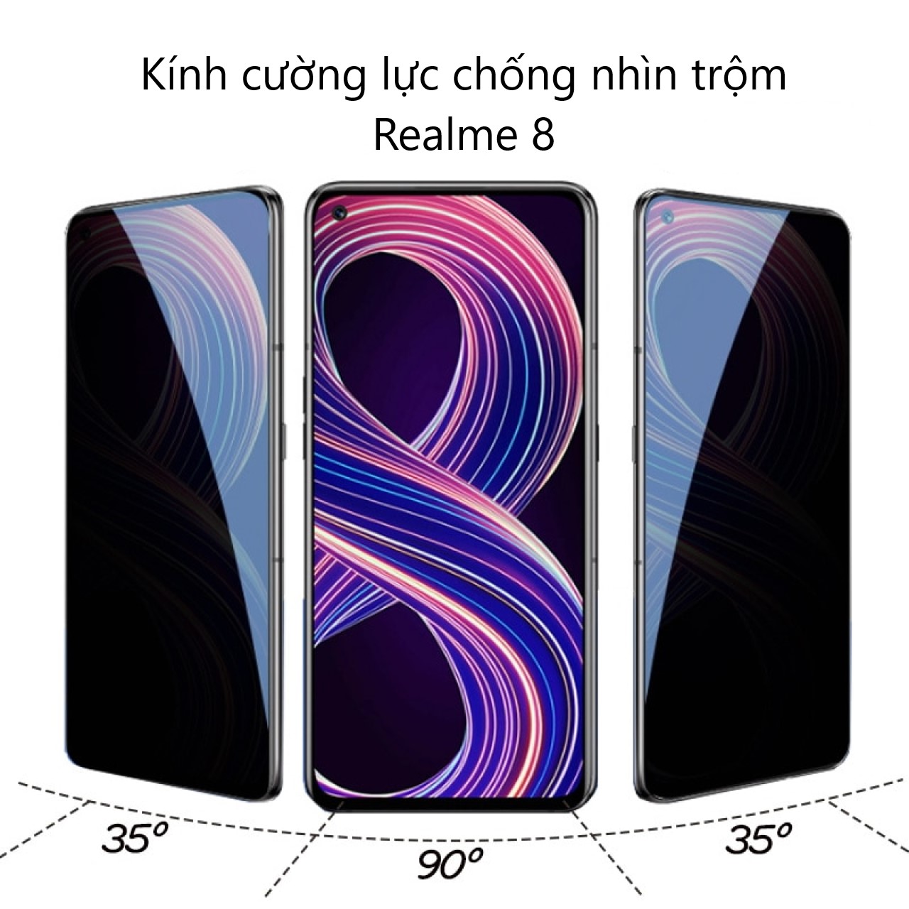 Kính cường lực Chống nhìn trộm cho REALME 8 Pro 5G 4G