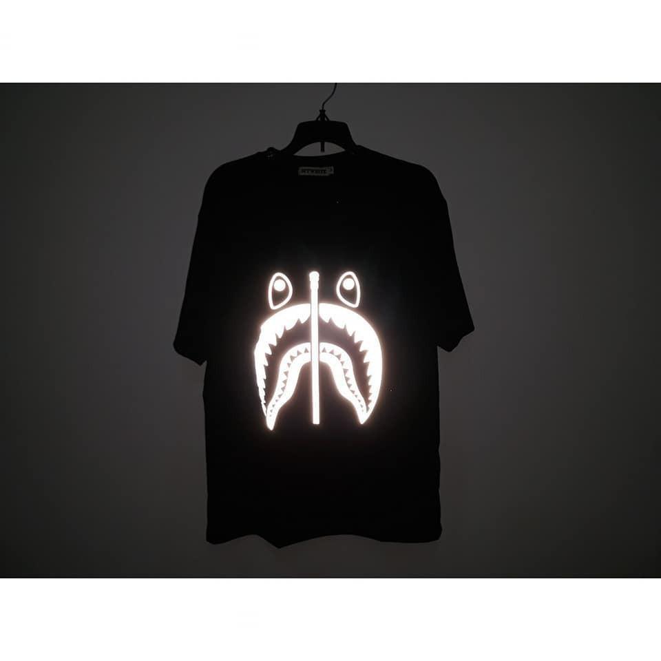Áo thun Stee Phản quang BAPE Shark Áo thun nam tay lỡ màu Unisex aothununisex aophongnam