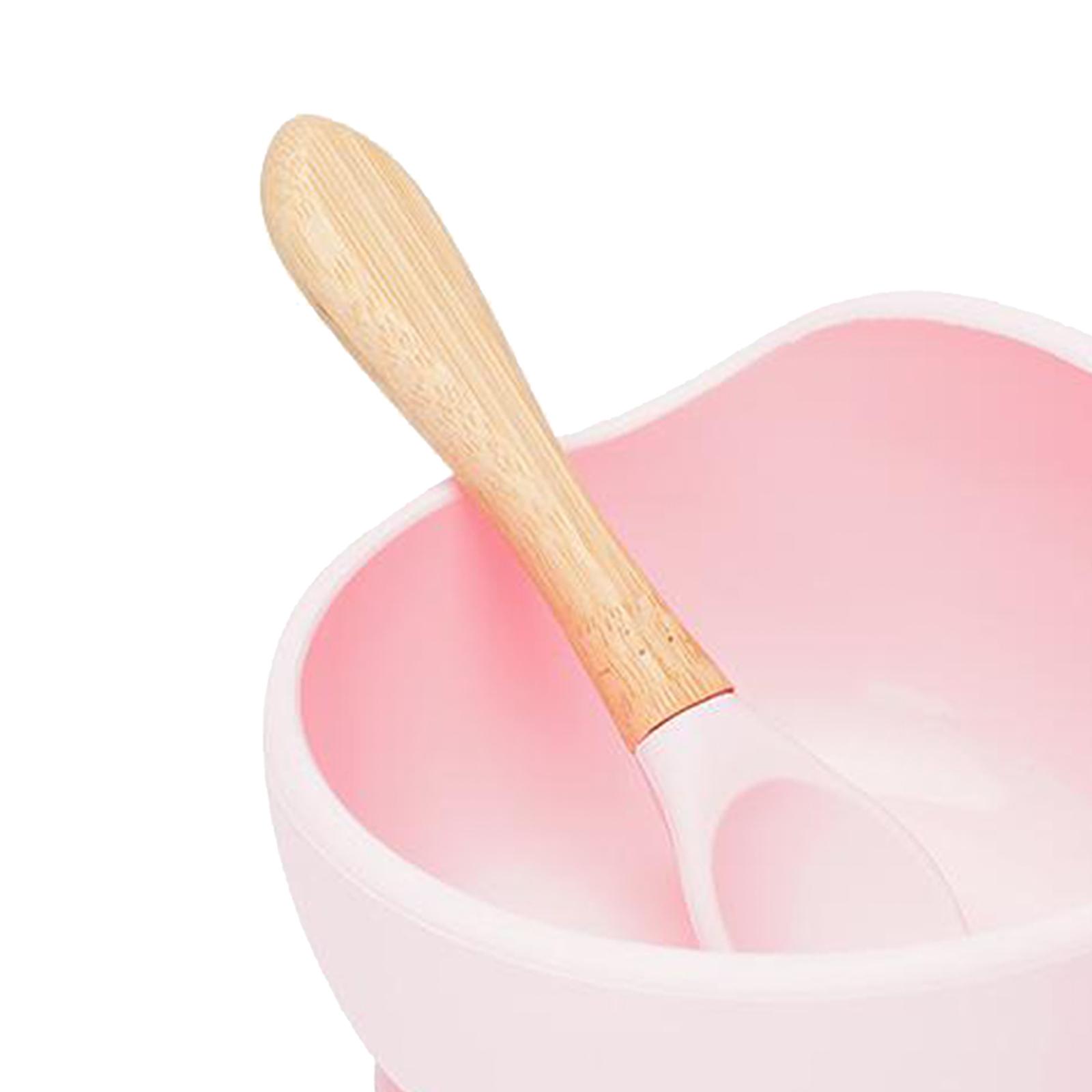 Food Grade Baby Suction Bowl with Bamboo Spoon Training Feeding Tableware Safety for Kids Toddlers BPA Free Dishwasher