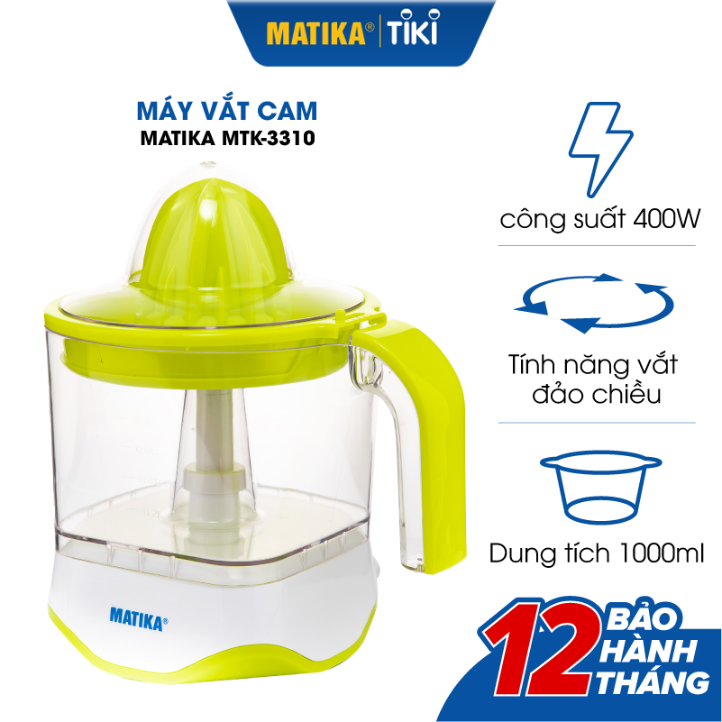 Máy Vắt Cam MATIKA Dung Tích 1L MTK-3310 - Hàng Chính Hãng