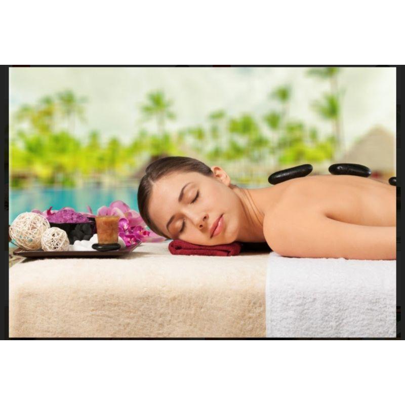 Tranh dán tường vải lụa 3D dán quán spa