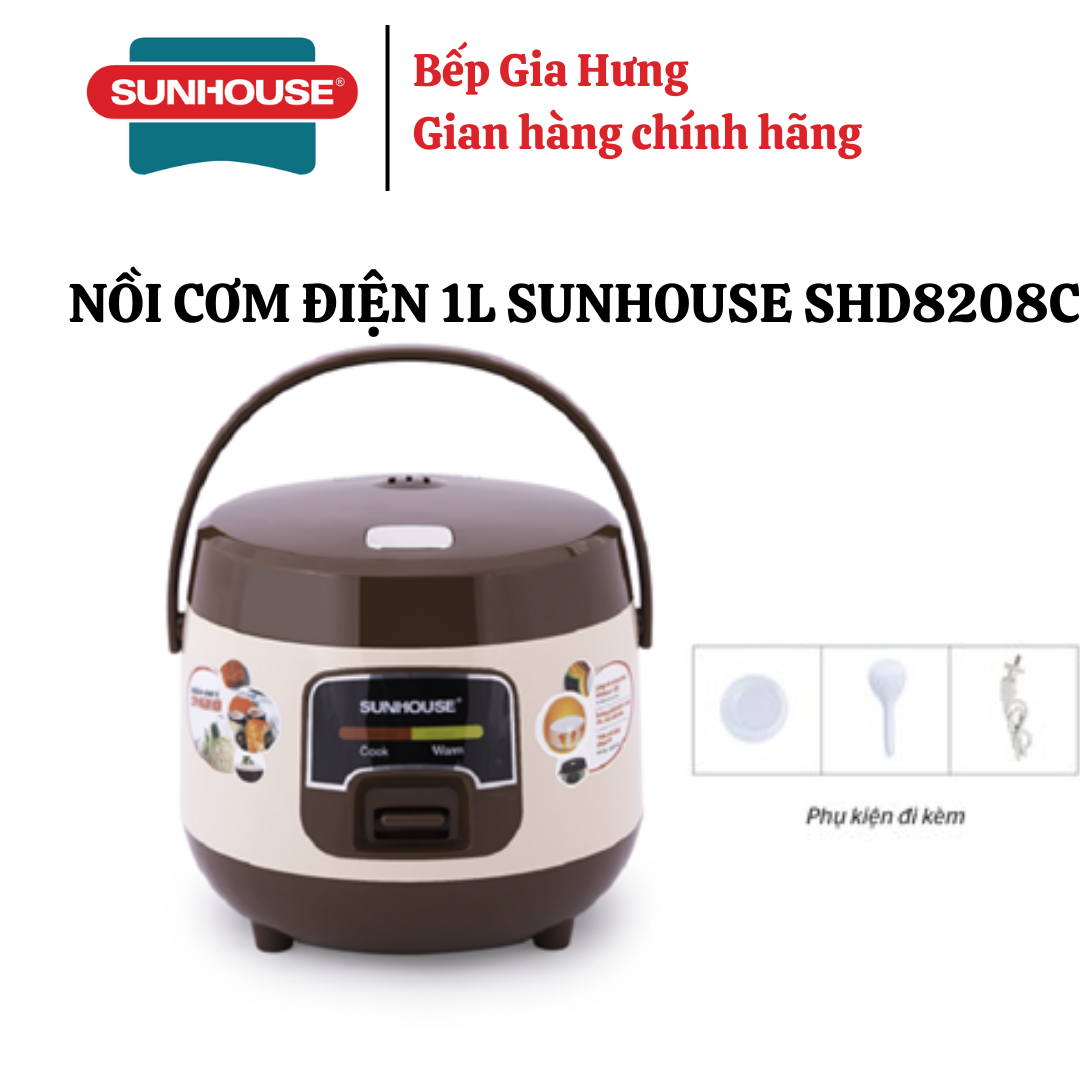 Nồi cơm điện 1 Lít Sunhouse SHD8208C - Hàng chính hãng