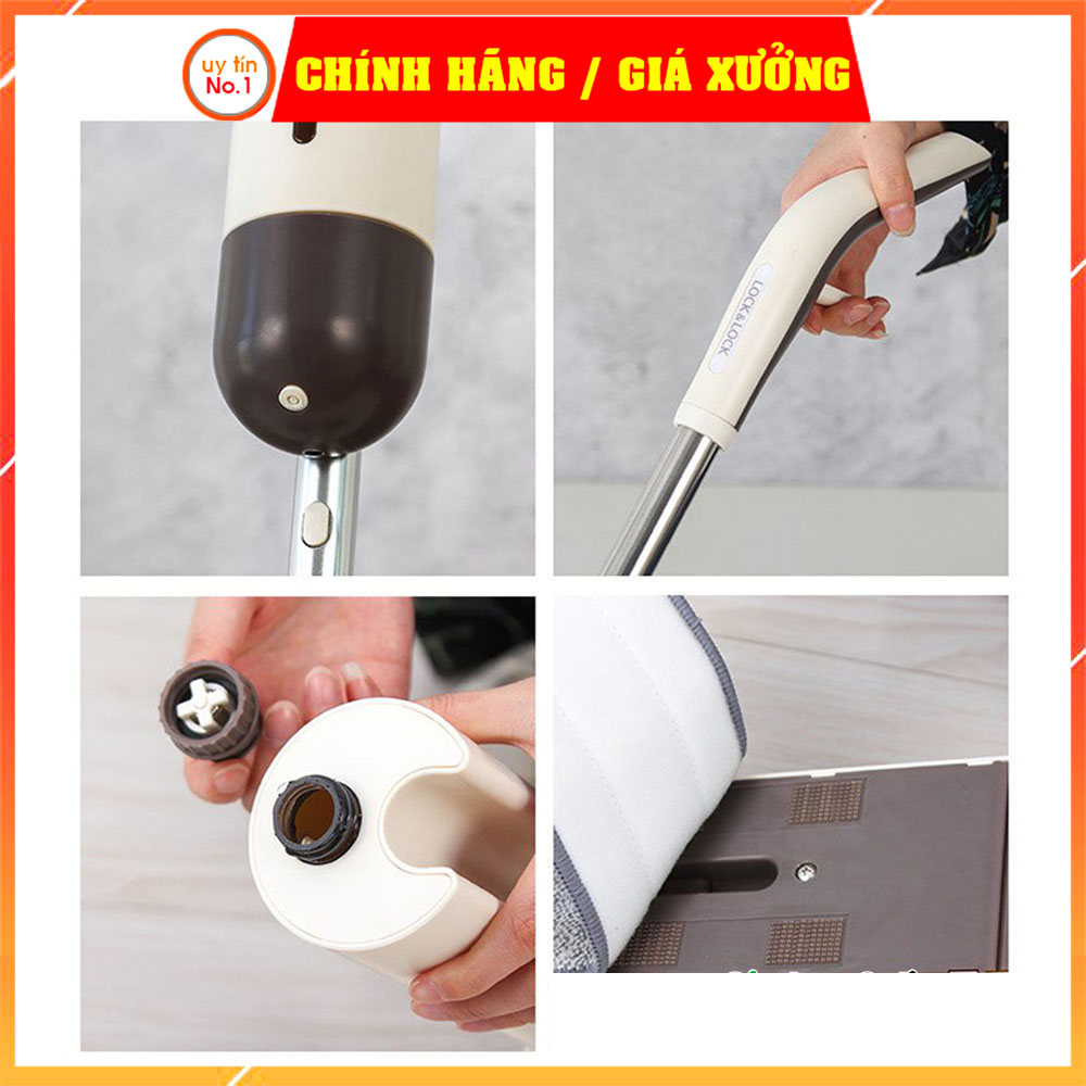 Cây lau nhà dạng xịt nước Lock&amp;Lock ETM472 chính hãng màu nâu kem