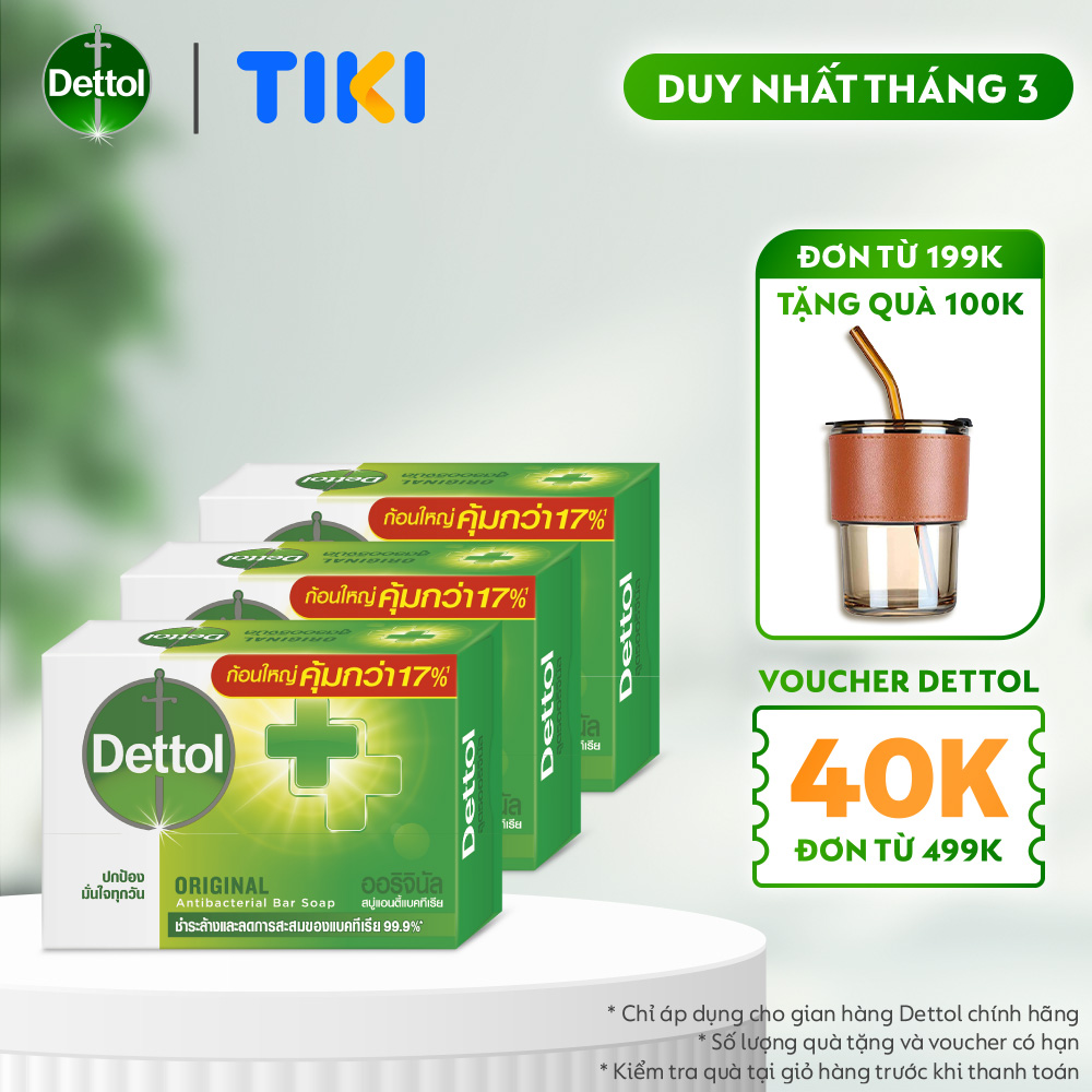 Combo 3 xà phòng Dettol kháng khuẩn 100g