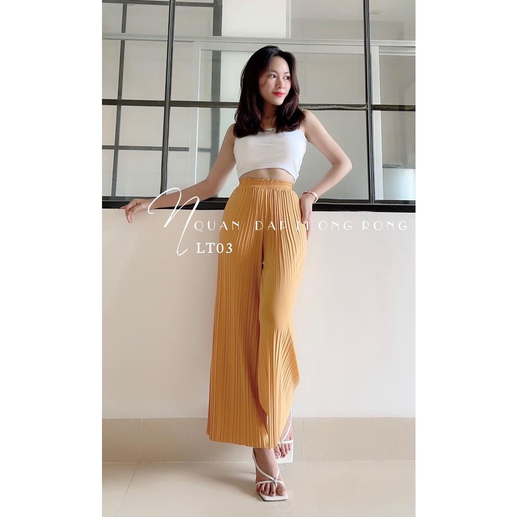 Quần Dài Thun Dập Ly Ống Rộng Vải Đep Cao Cấp Hot - BT Fashion + Hình Thật
