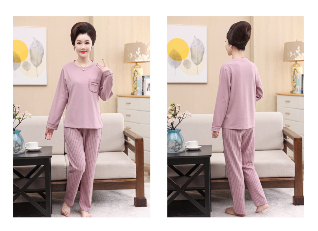 (HÀNG SẴN) Bộ Đồ Ngủ Pyjama Cotton Cho Mẹ AB04 - Hàng Quảng Châu Cao Cấp