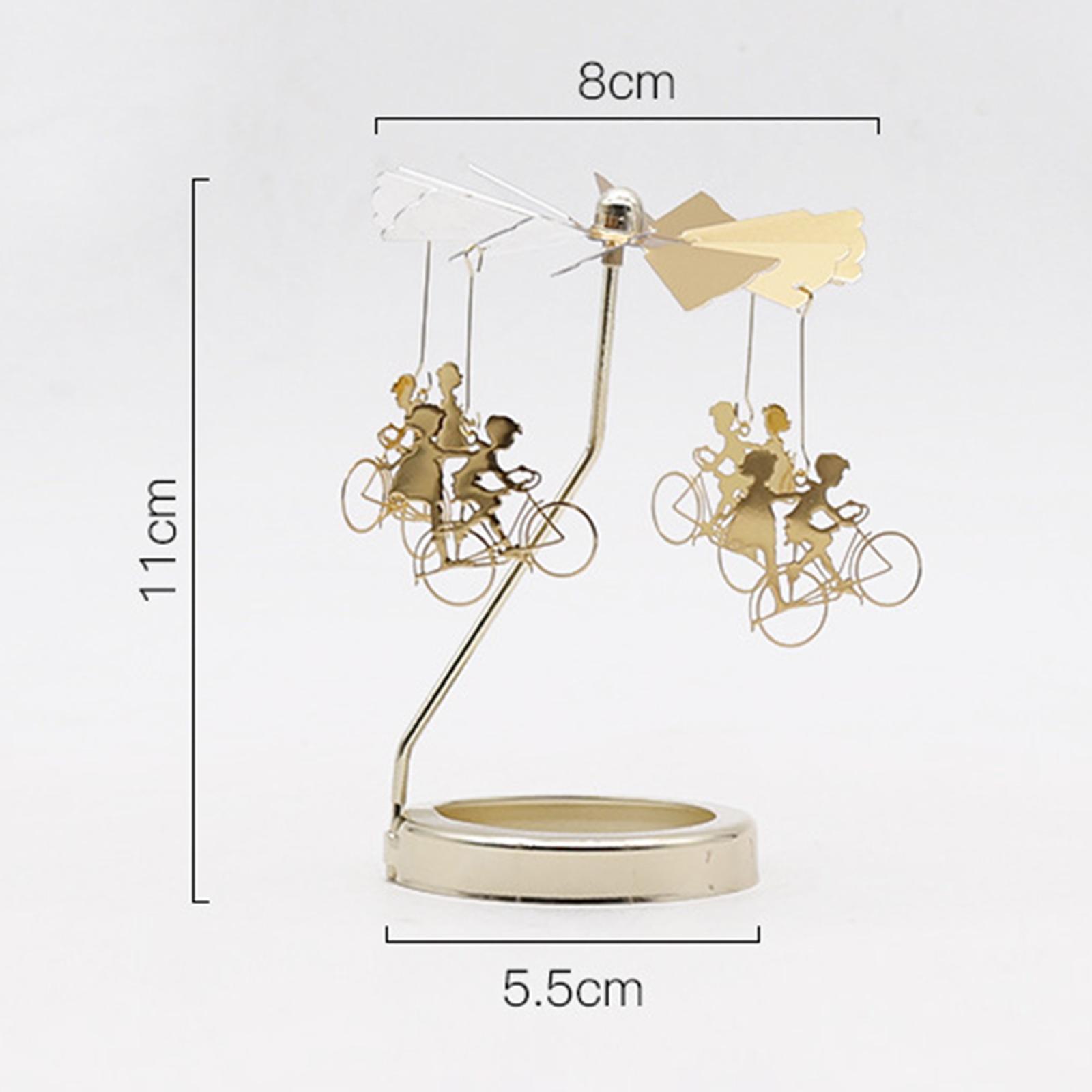 2x Rotating Candlestick Metal Rotating Tea Light Candle Holder for Party