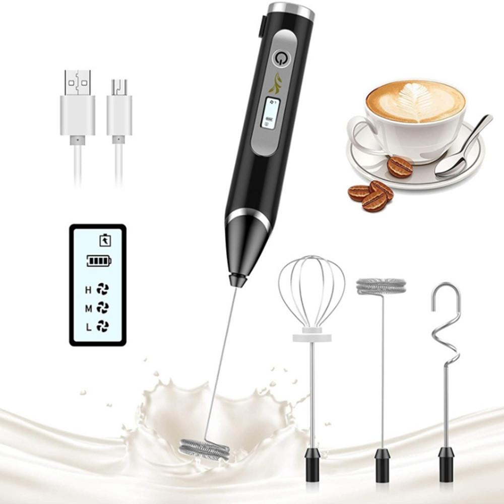 Điện Máy Trộn Xay Sinh Tố Bọt Sữa Cầm Tay Có Sạc USB Dock Không Bong Bóng Máy Làm Đánh Cho Cà Phê Cappuccino