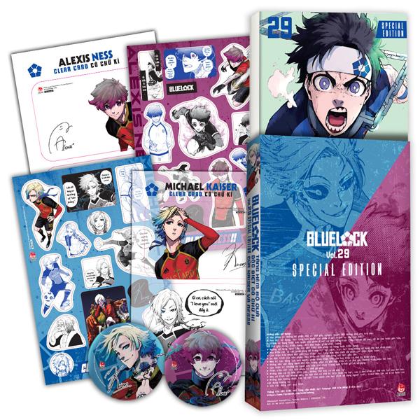 Sách - BlueLock - Tập 29 - Bản Đặc Biệt - Tặng Kèm Hộp Quà 6 Món Với Chữ Kí Nhân Vật (Set Huy Hiệu + Set Sticker + Set Clear Card)