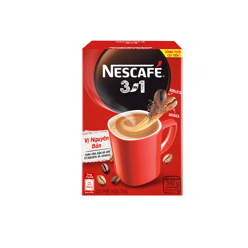 Combo 2 Hộp NESCAFE 3IN1 Công thức cải tiến - VỊ NGUYÊN BẢN Hộp 20 gói