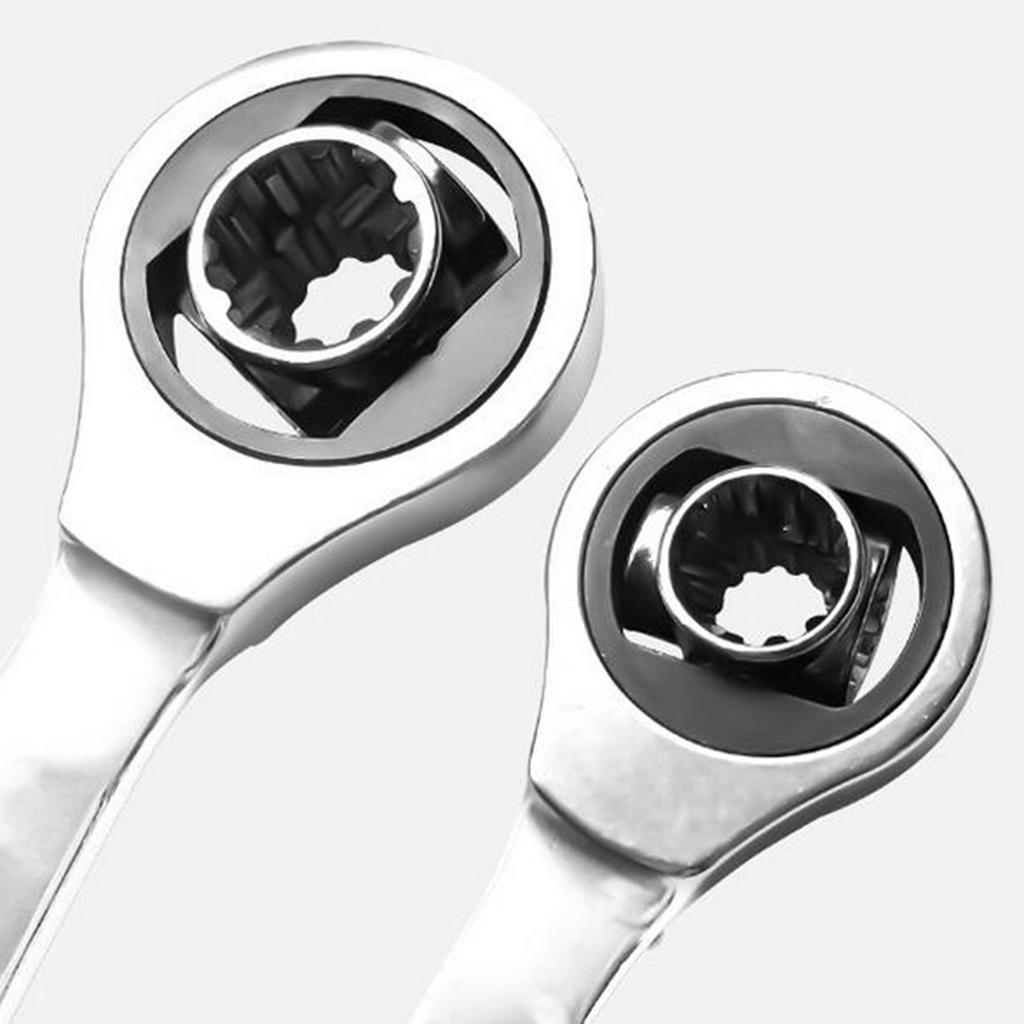 8-19mm Double End Ratchet Wrench Metric Ratcheting Combination Spanner Tool