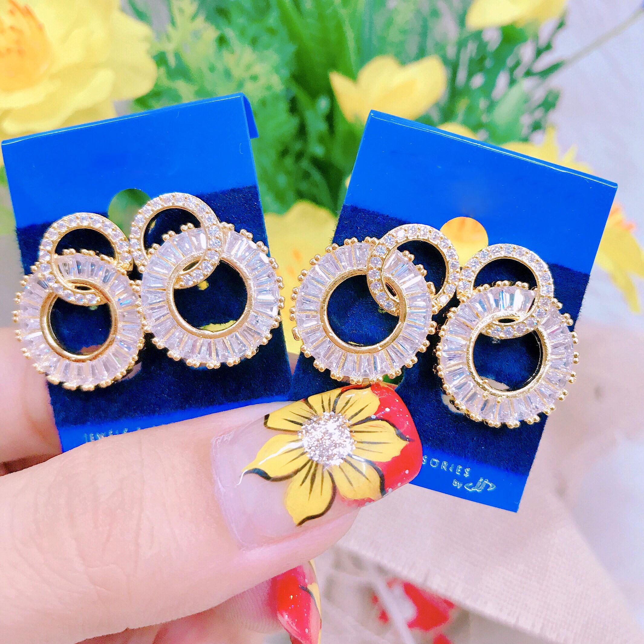 Đôi Bông Tai Mạ Vàng Mẫu 068.03.01 - Mang Đi Chơi, Đi Tiệc Rất Sang
