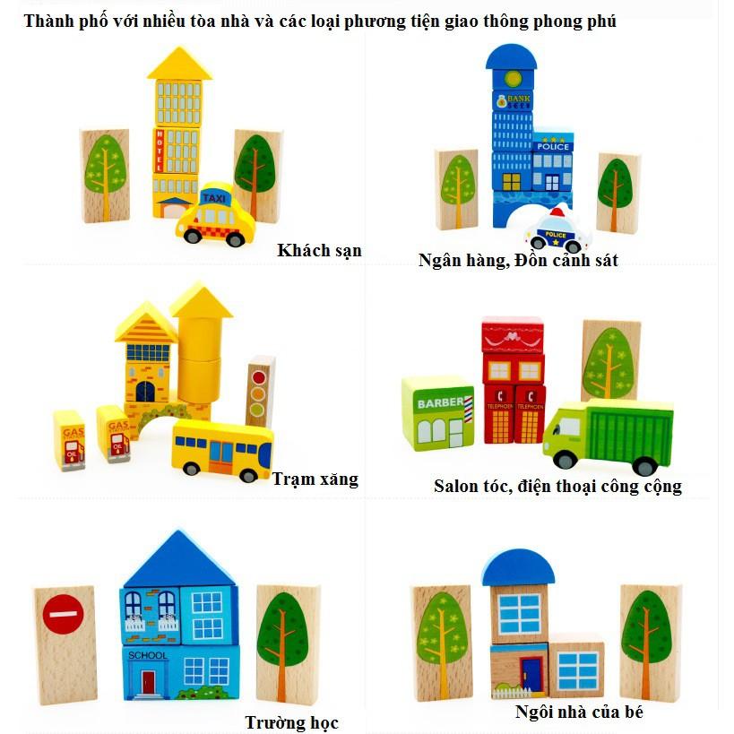Đồ Chơi Gỗ Mô Hình Thành Phố Tương Lai 62 Chi Tiết
