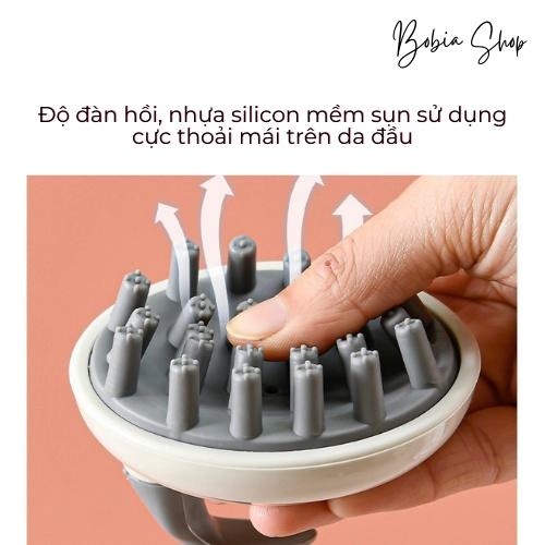 Lược massage da đầu, lược gội đầu silicon siêu hiệu quả, thư giãn và giảm rụng tóc 7x7cm