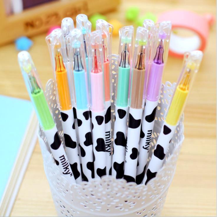 Bút Mực Gel Ngòi Bút 0.38mm Hình Bò Sữa H159