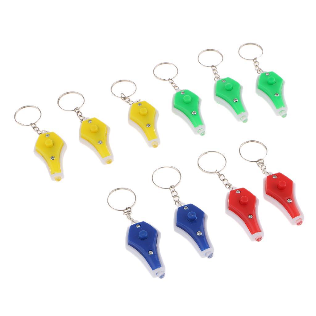 LED Light Key Chain Vase Shape Key Ring Holder 10 Pack Random Colors