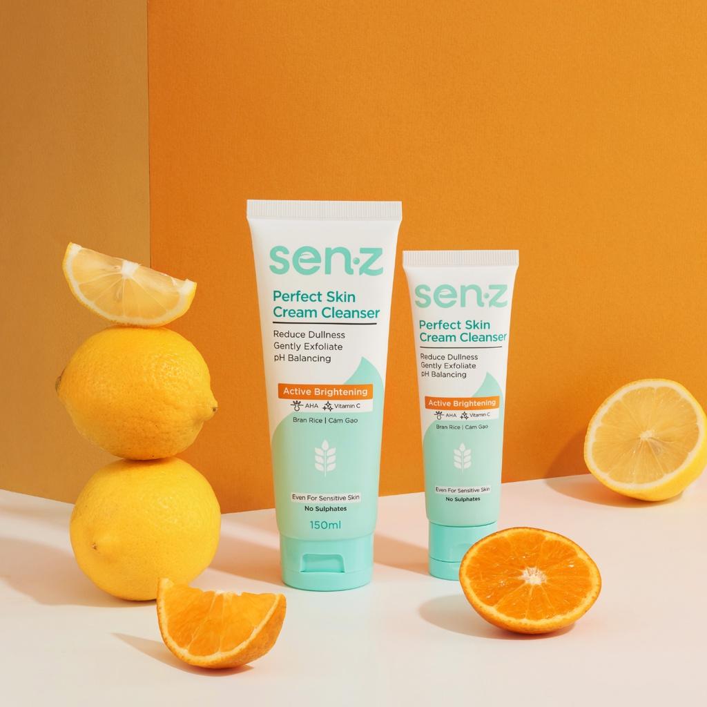 Sữa Rửa Mặt Cám Gạo Sáng Da Cho Mọi Loại Da SenZ Perfect Skin Cream Cleanser