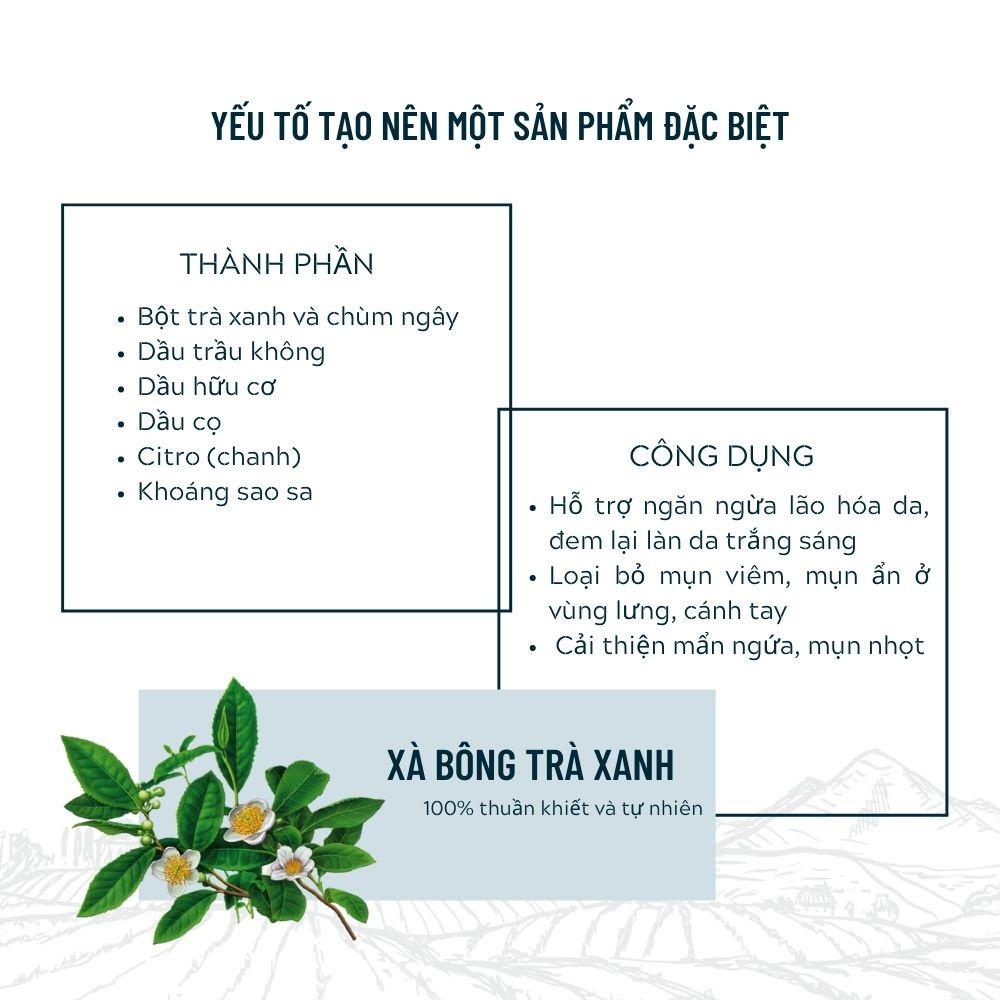 Xà Bông Thiên Nhiên Trà Xanh DEGO PHARMA 100G - Giảm Mụn Mát Da &amp; Dưỡng Da Mịn Màng