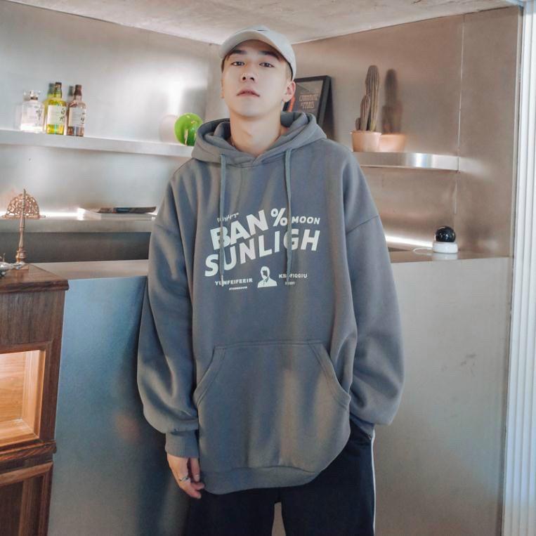 Áo hoodie form rộng Unisex nỉ ngoại BAN%